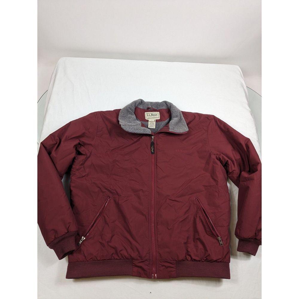 LL Bean Jacket Coat‎ Mens Red Fleece Lined Thinsulate Size Large Reg Chore